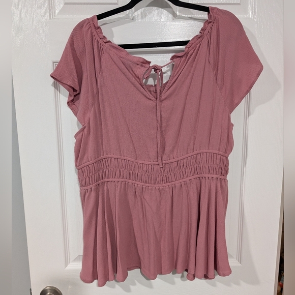 Torrid Pink Babydoll Washable Gauze Short Sleeve Top in Size 1 (14/16) - Picture 7 of 10